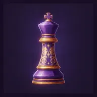 Schachk&ouml;nig aus Amethyst mit goldenen Gravuren als Markenzeichen